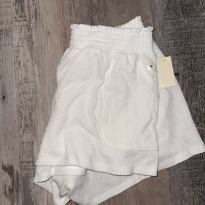 Areo white waffle material shorts